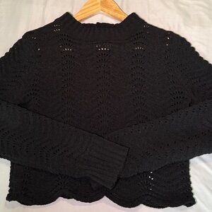 Forever 21 Black Textured Turtleneck Sweater